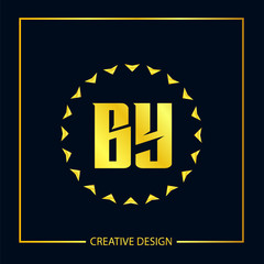 Initial Letter BY Logo Template Design
