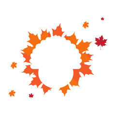 Turkey silhouette on a group of leaves. Thanksgiving day. Vector illustration design