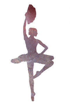 Ballerina with a fan in the image of a sparkling statuette