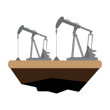 Oil drilling machine. Energy conceptual image. Vector illustration design