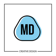 Initial Letter MD Logo Template Design