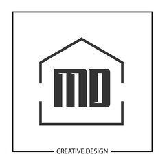Initial Letter MD Logo Template Design