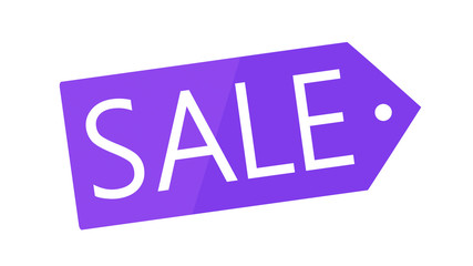 Sale tag icon illustration purple