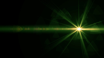 Green lens flare light