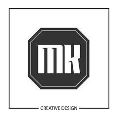 Initial Letter MK Logo Template Design