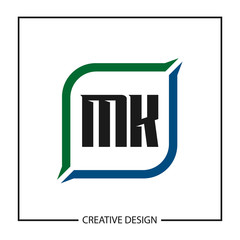 Initial Letter MK Logo Template Design