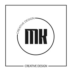 Initial Letter MK Logo Template Design