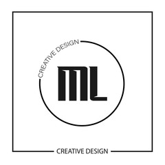 Initial Letter ML Logo Template Design