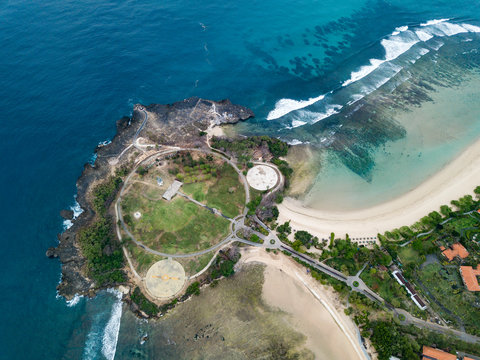 Indonesia, Bali, Aerial view of Nusa Dua beach