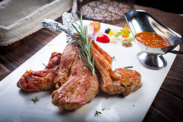 Rack lamb cooked