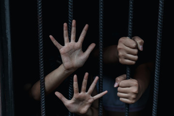 Stop trafficking and violence girl and child in iron prison,