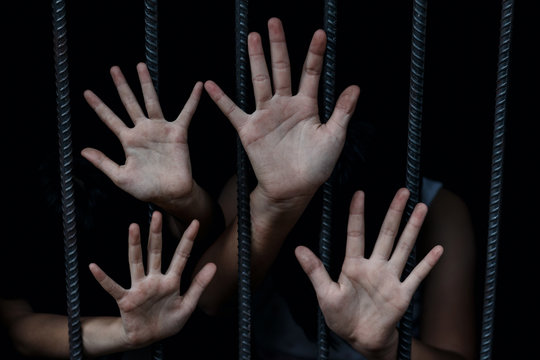 Stop trafficking and violence girl and child in iron prison,