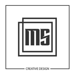 Obraz premium Initial Letter MS Logo Template Design