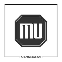 Initial Letter MU Logo Template Design