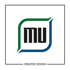 Initial Letter MU Logo Template Design
