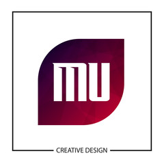 Initial Letter MU Logo Template Design