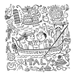 Travel to Italy. Greeting card for your design