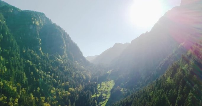 Orbiting shot in a valley in Murg, Switzerland.