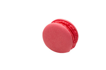 Pink macaroon isolated on white background