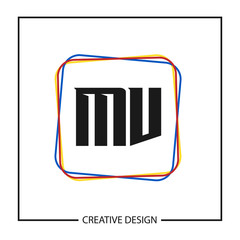 Initial Letter MV Logo Template Design
