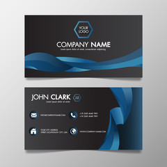 Business card modern blue and Black template creative and Clean, Illustration abstract colorful bright color professional and designer.