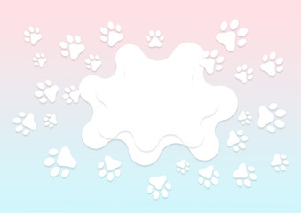 Dog footsteps are walking out of water droplets. Illustration