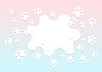 Dog footsteps are walking out of water droplets. Illustration