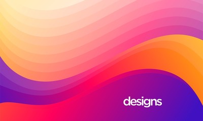 Wavy geometric background. Trendy gradient shapes composition