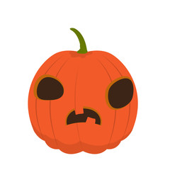 Isolated confused halloween pumpkin. Vector illustration design