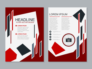 Modern professional business two-sided flyer vector design template