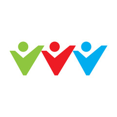 Isolated business teamwork logo. Vector illustration design