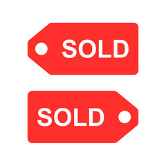sold tag vector
