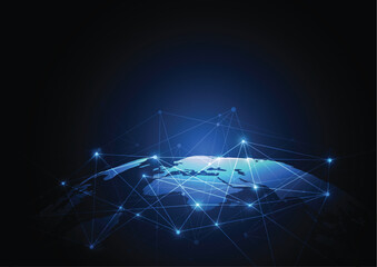 Global network connection. World map point and line composition concept of global business. Vector Illustration