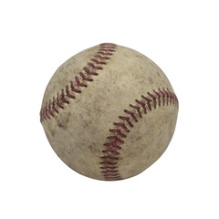 Vintage Old baseball Isolated on a White Background