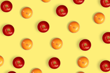 orange and apple pattern on yellow pastel background