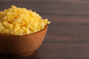 Bowl of Natural Yellow Beeswax Pearls