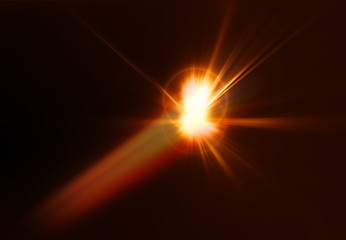 Fototapeta na wymiar Orange space star blast illustration background