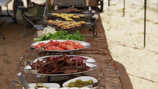 Lunch buffett on beach