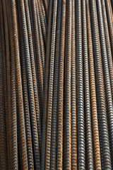 Rustic old Reinforcing steel bars background