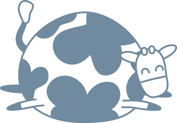 Cute cow silhouette illustration