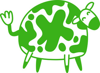 Cute cow silhouette illustration