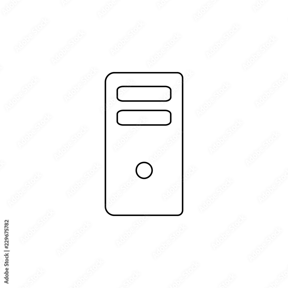 Poster computer case icon. simple outline vector of technology set for ui and ux, website or mobile applica