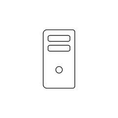 Computer case icon. Simple outline vector of technology set for UI and UX, website or mobile application