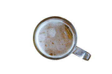 Fresh beer in mug isolated on background