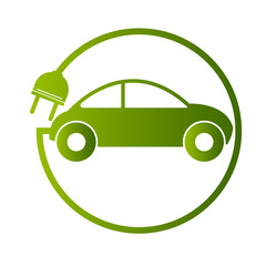 Electric car concept green drive symbol, vector illustration