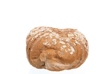Whole grain bread Cut over white background