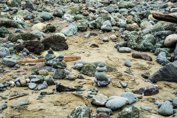 Lands End, San Francisco, United States: ‎March ‎24, ‎2018  - People keeps coming here to put the stones together to build some special  artwork.