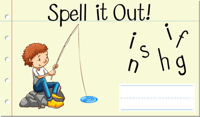 Spell English word fishing