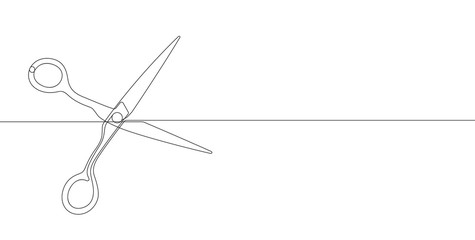 Scissors Continuous Line Vector Graphic