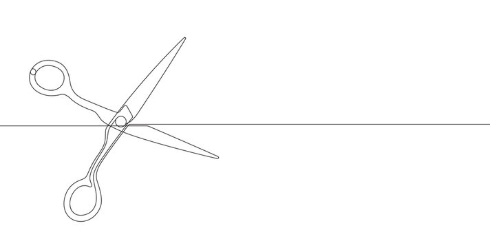 recommend clip art: Scissors Continuous Line Vector Graphic